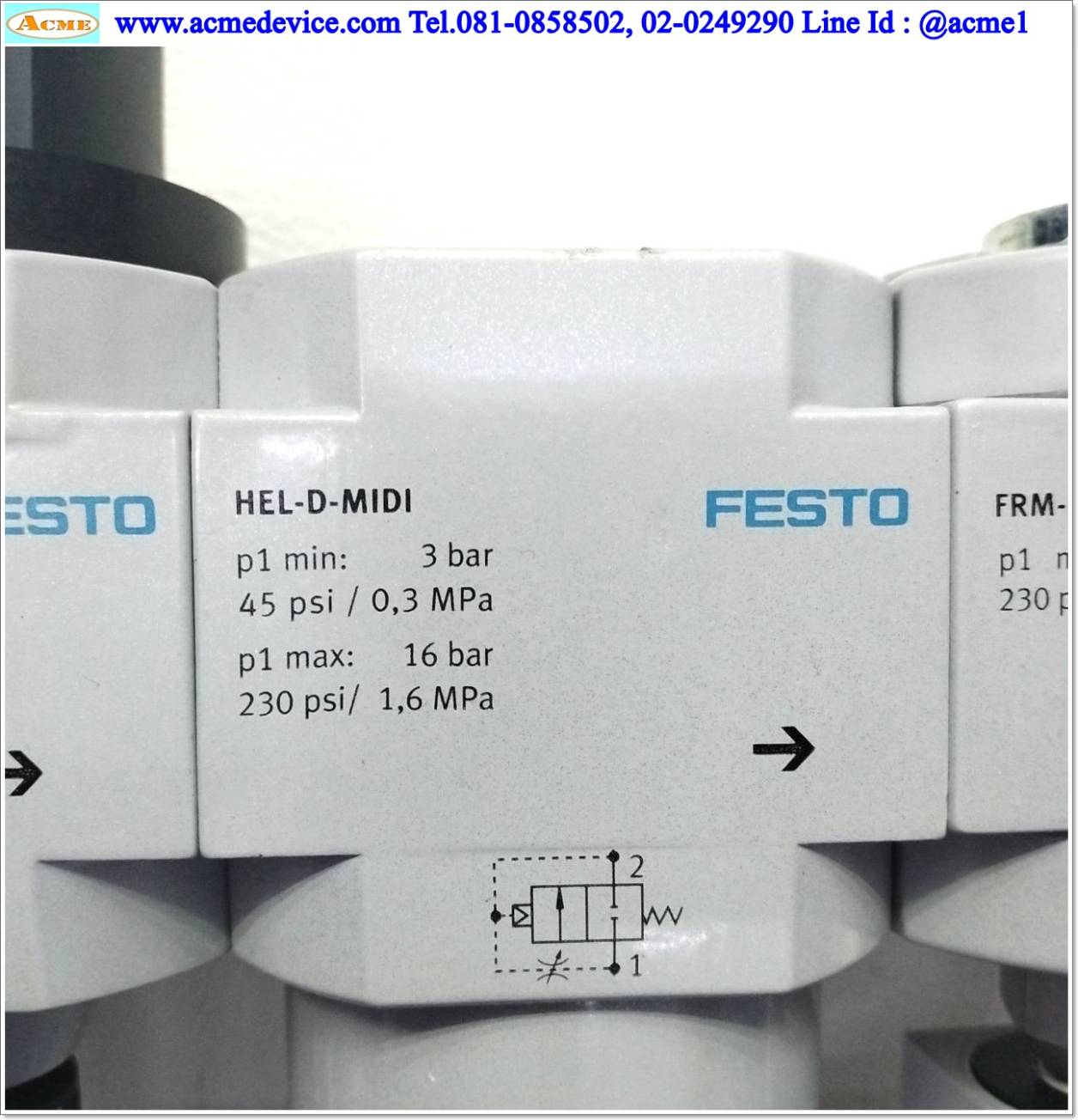 Regulator Festo รุ่น HE-D-MIDI & LFR-D-MIDI-A & HEE-D-MIDI-24 & HEL-D-MIDI & FRM-D-MIDI & PEV-1/4-B-OD
