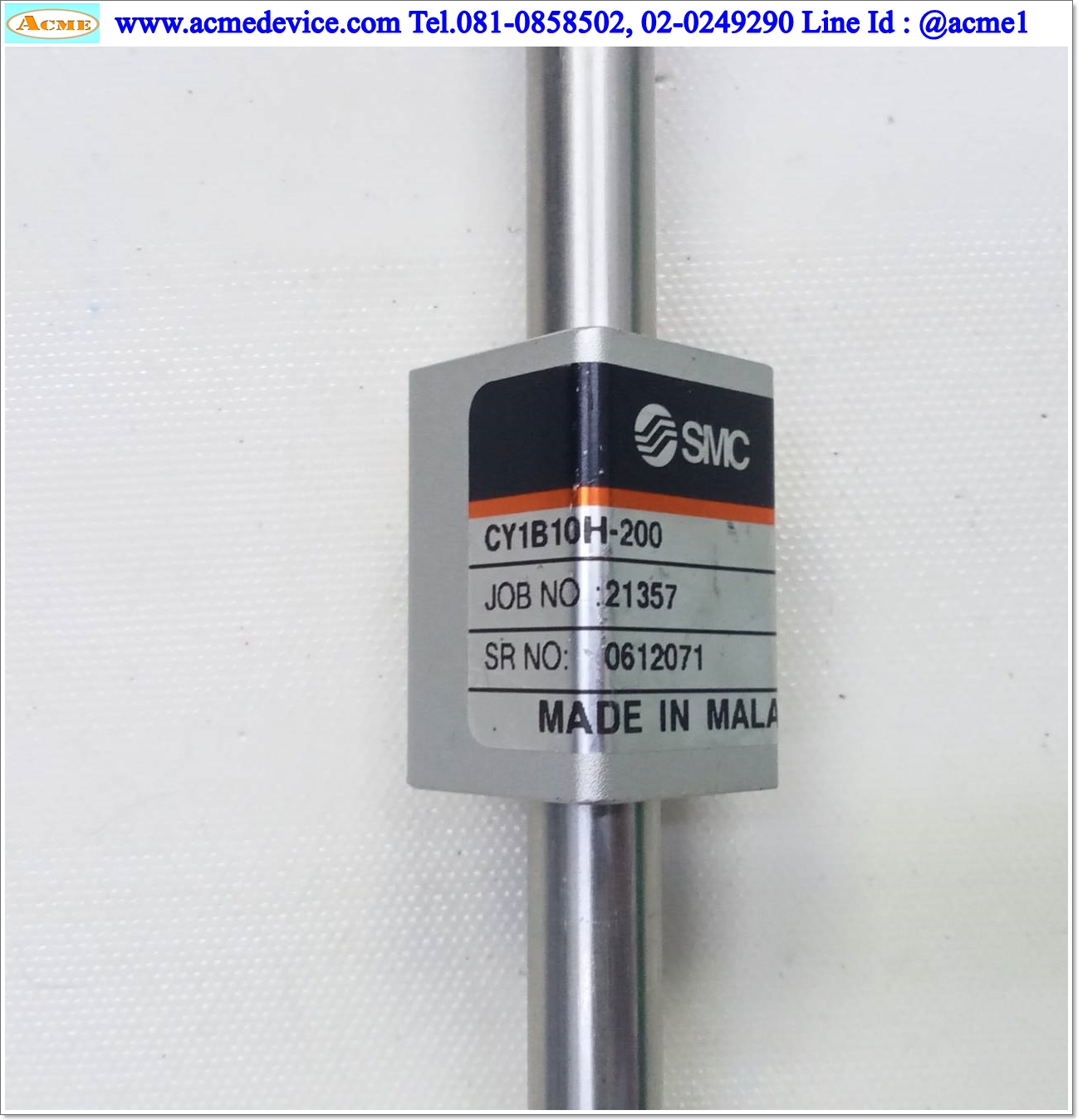 Rodless Cylinder SMC รุ่น CY1B10H-200, Bore 10 mm., Stroke 200 mm.