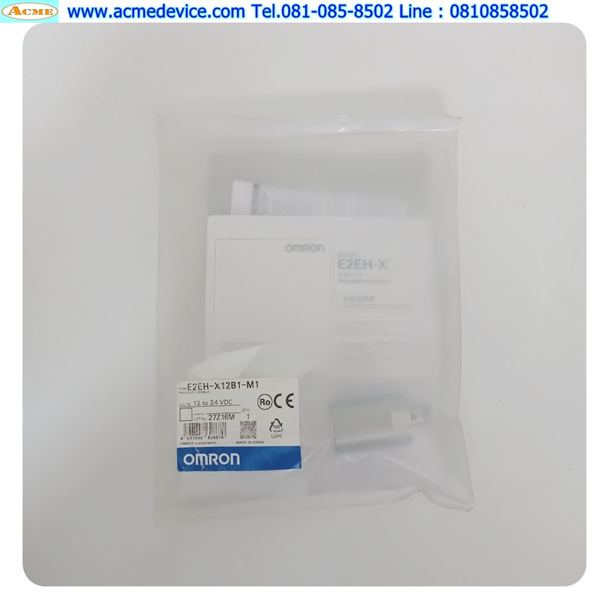 Proximity Omron รุ่น E2EH-X12B1-M1, M30, ระยะ 12mm, 3Wire, PNP, NO, Shielded, Inductive