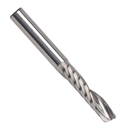 ดอกกัดฟันเดียว 6.0 mm ฟันยาว : เกลียวขวา Up cut Single Flute Spiral Carbide End Mill CNC Cutter Tool 6x25x6x50 mm