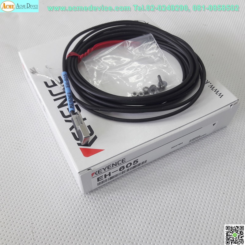 Proximity Head Keyence รุ่น EH-605, ระยะ 3mm, วัตถุที่ตรวจจับได้ โลหะเฟอร์รัส (ดูคุณลักษณะสำหรับโลหะนอกกลุ่มเหล็ก)
