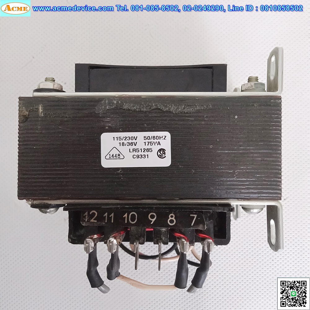 Transformer Signal Transformer รุ่น A41-175-36, Input 115/230Vac, Output 18-36Vac, CAP 175VA, Isolation