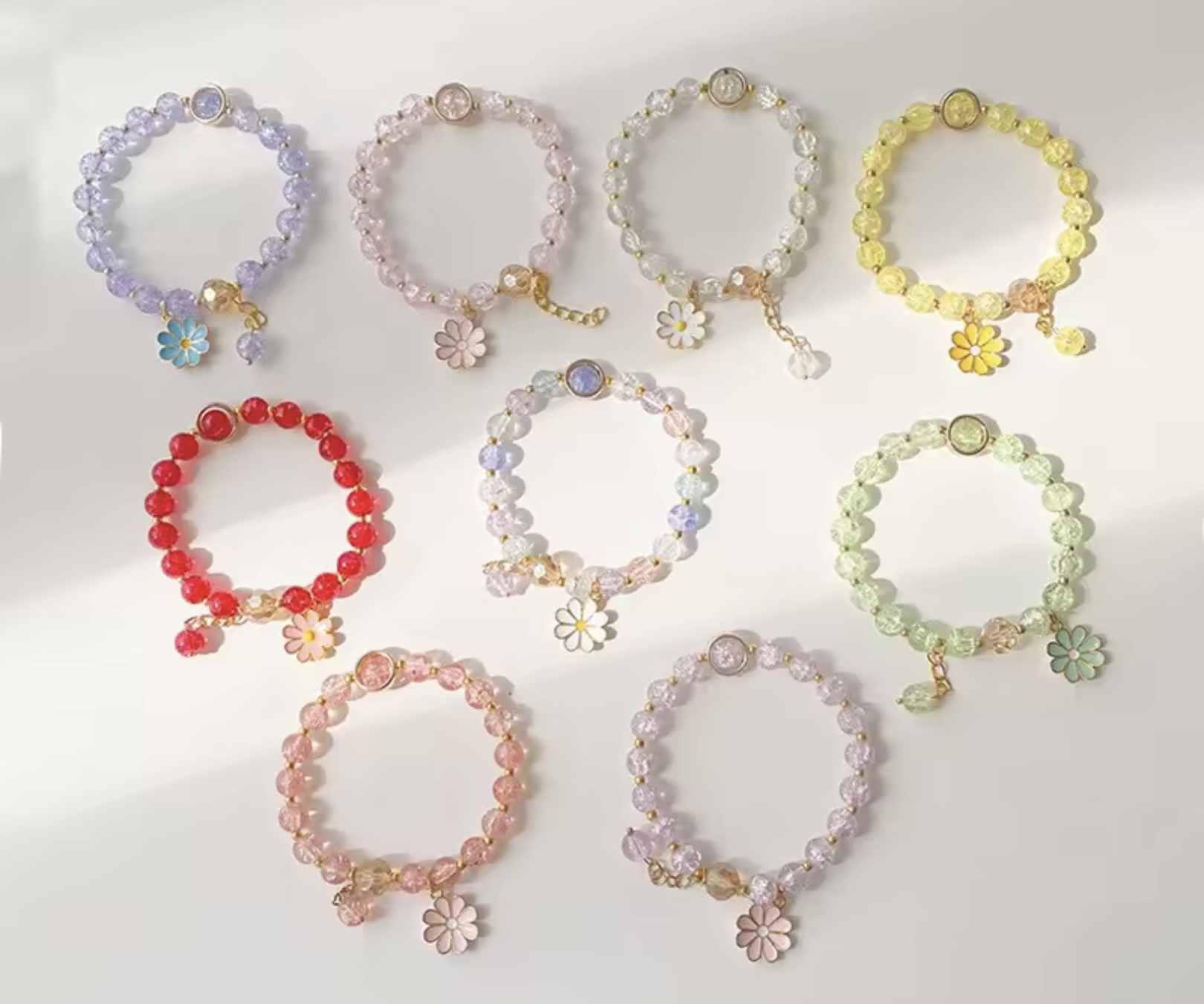 สร้อยข้อมือ จี้ดอกไม้ 4เส้น ราคา 30