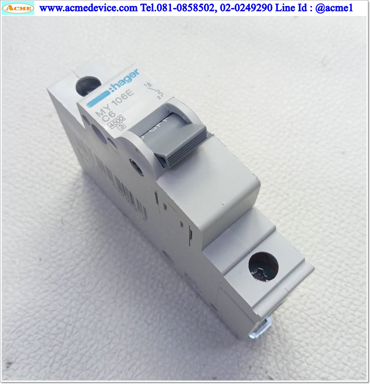 Breaker 1P Hager รุ่น MY 106E C6, 6A