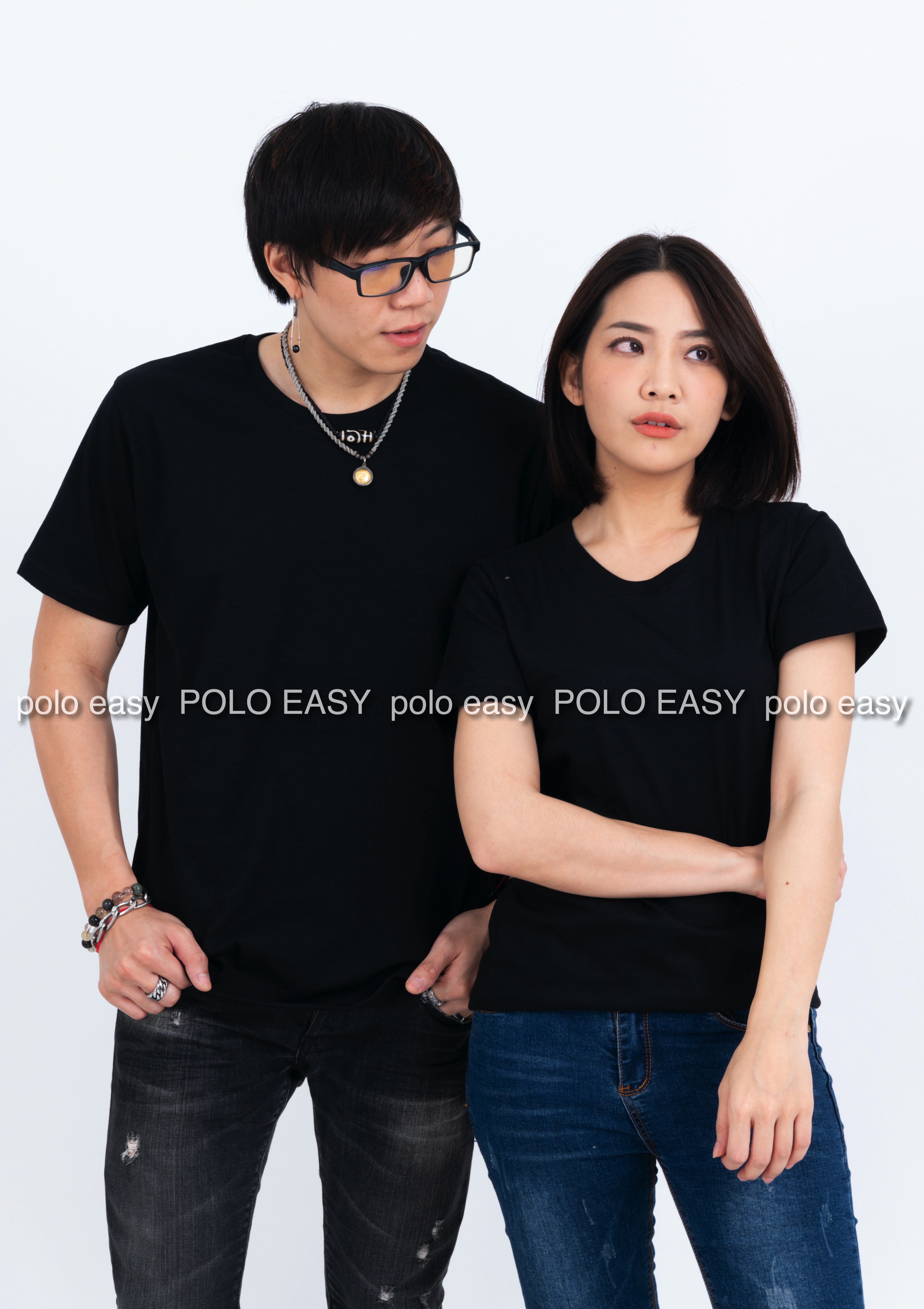 3XL เสื้อยืด สีดำ คอกลม แขนสั้น Size 3XL
