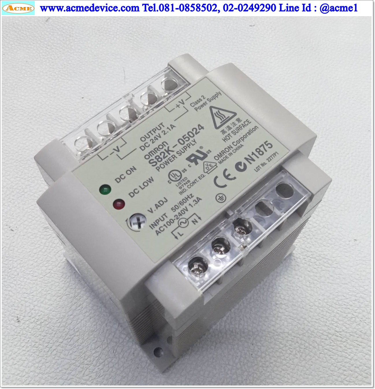 Power Supply Omron รุ่น S82K-05024, Output 24V, 2.1A, 50W