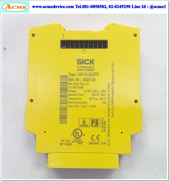 Safety Controller Sick รุ่น UE410-MU3T5, 3W, 24Vdc