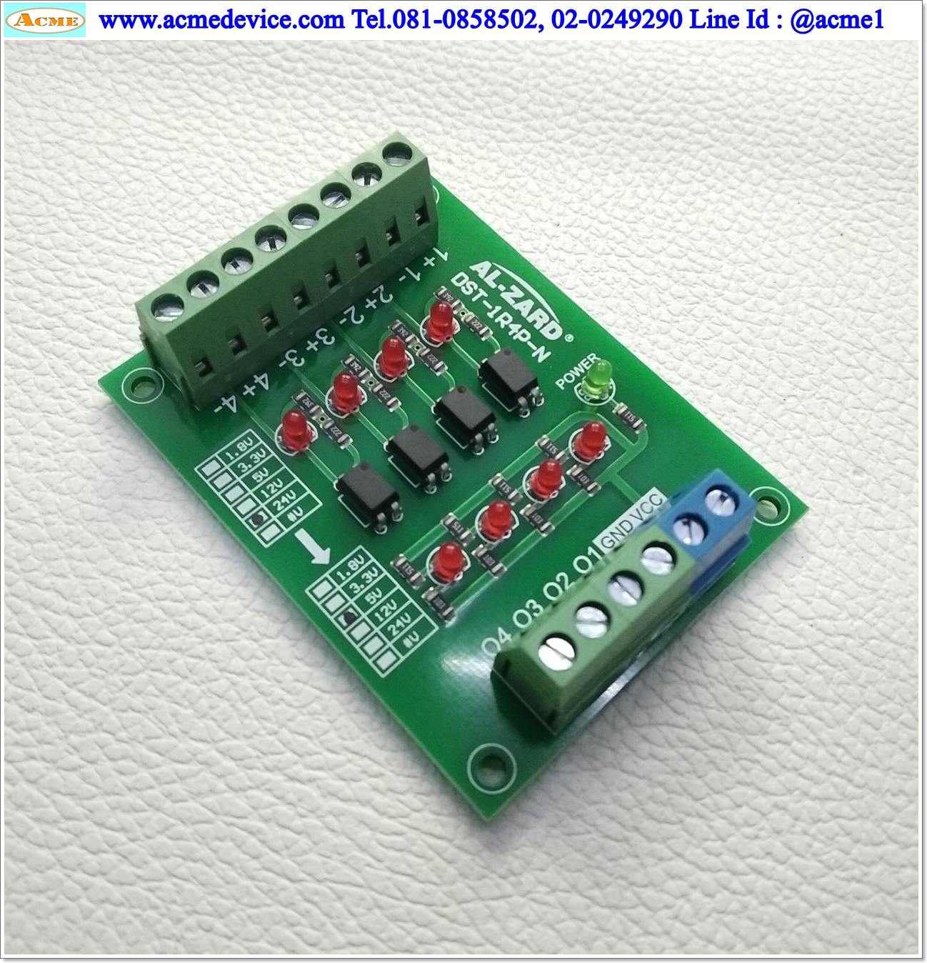 Isolation Voltage Conversion Board Al-zard รุ่น DST-1R4P-N, 24V to 5V, NPN Output