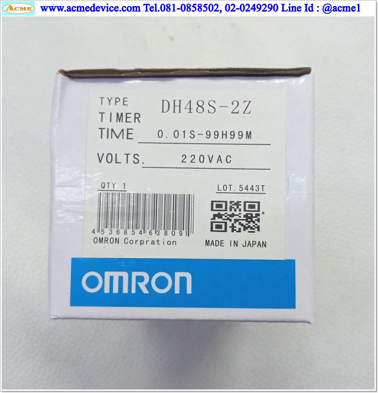 Timer Omron รุ่น DH48S-2Z + Socket รุ่น PF-083A, 0.01S - 99H99M, 220Vac