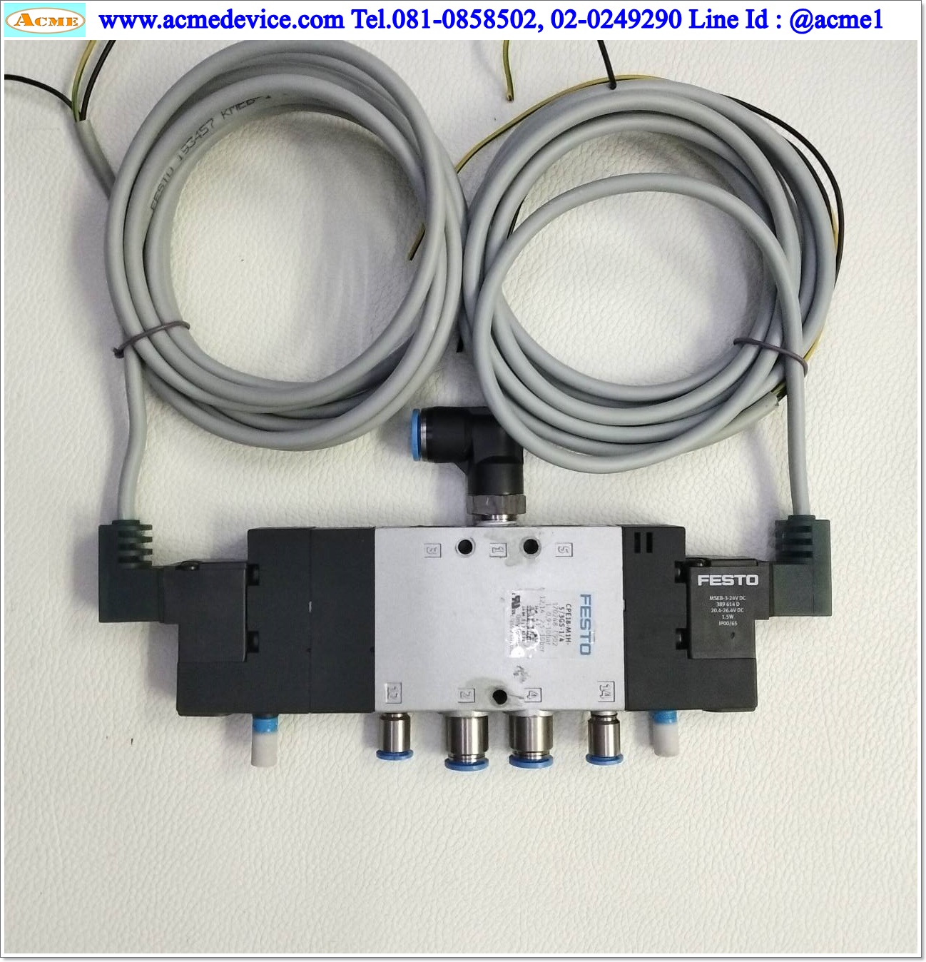 Solenoid Valve Festo รุ่น CPE18-M1H-5/3GS-1/4, 0.9-10 Bar, 5/3, 3-position closed center, Coil 24Vdc