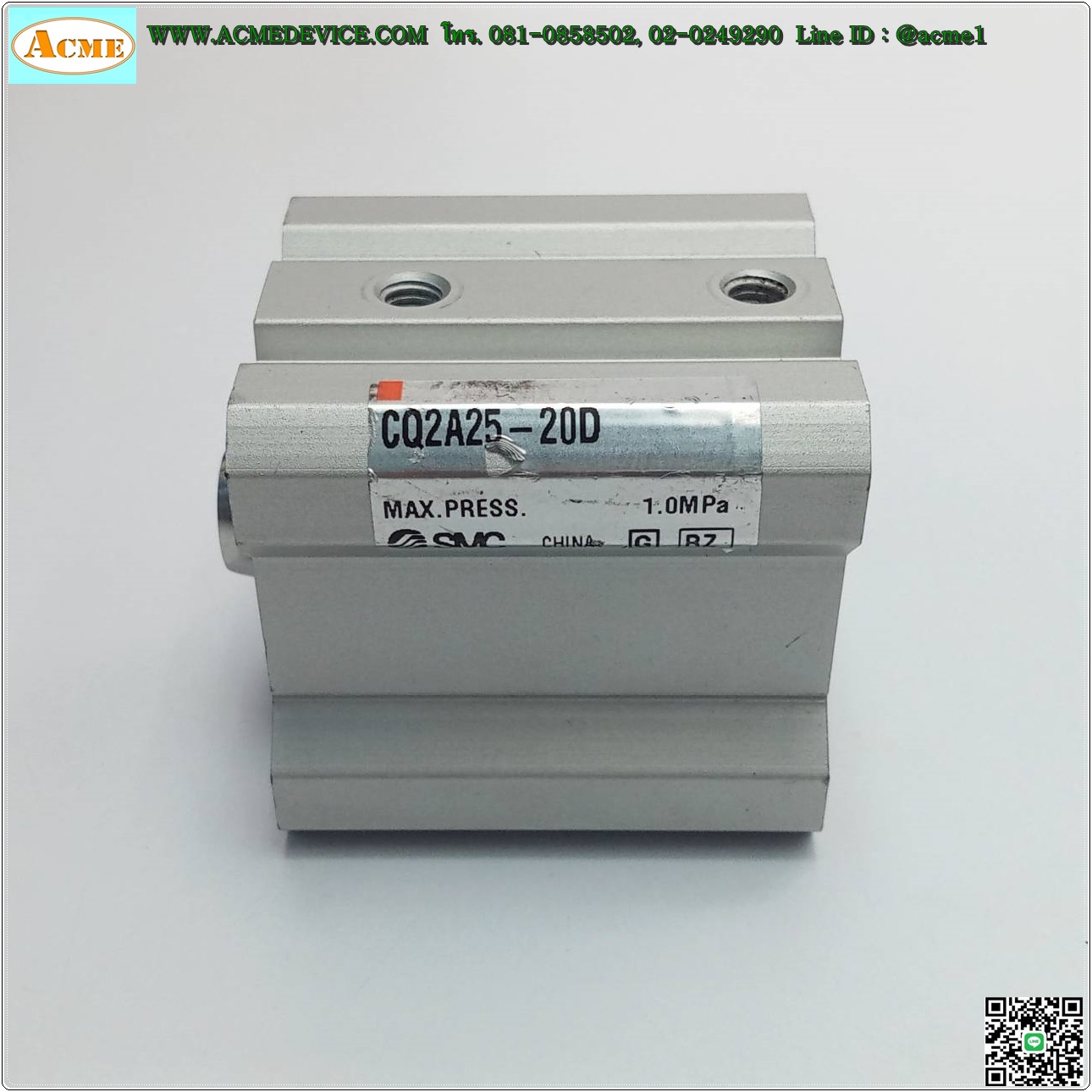 Compact Air Cylinder SMC รุ่น CQ2A25-20D, Bore 25 mm, Stroke 20 mm