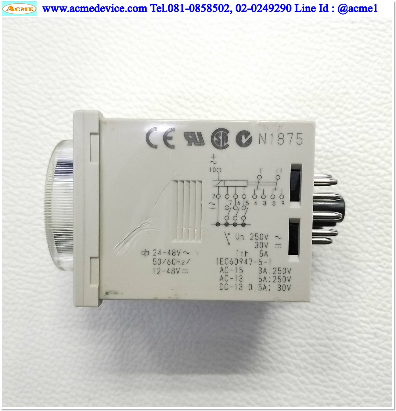 Timer Omron รุ่น H3CR-A, 0.05s-300h, 12-48Vdc / 24-48Vac