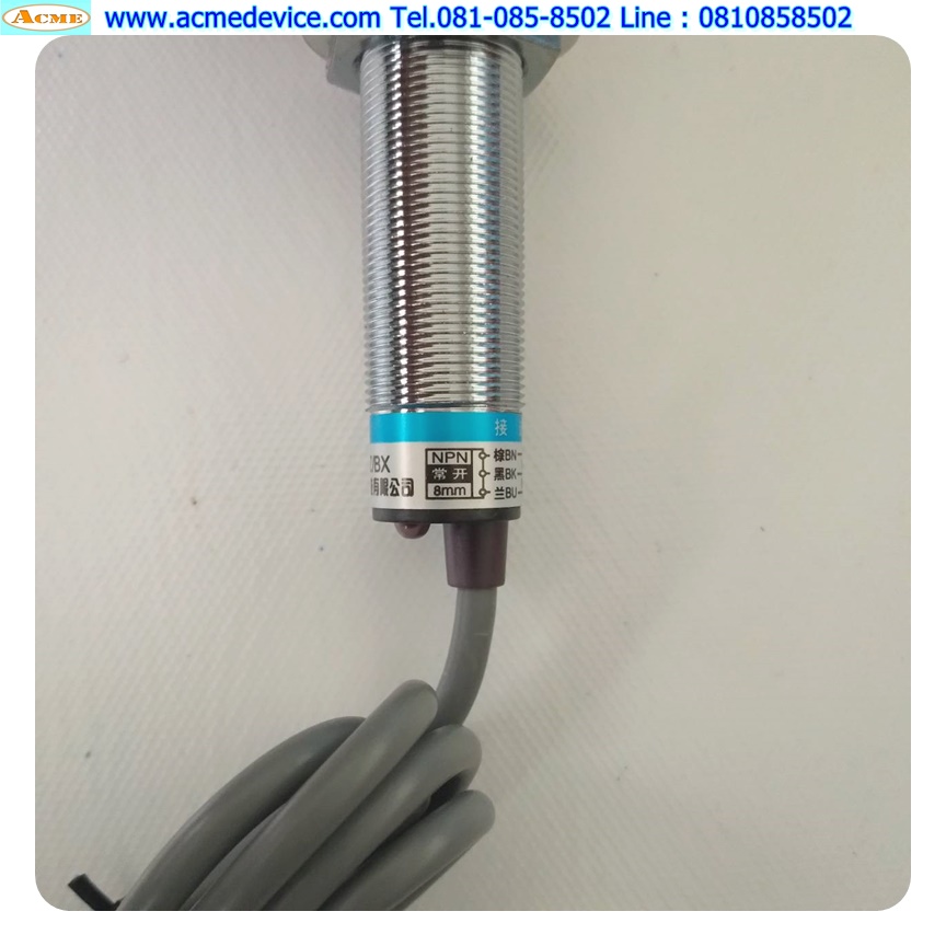 Proximity รุ่น LJ18A3-8-Z/BX, M18, ระยะ 8mm, 3wire, NPN, NO,Unshielded, Inductive