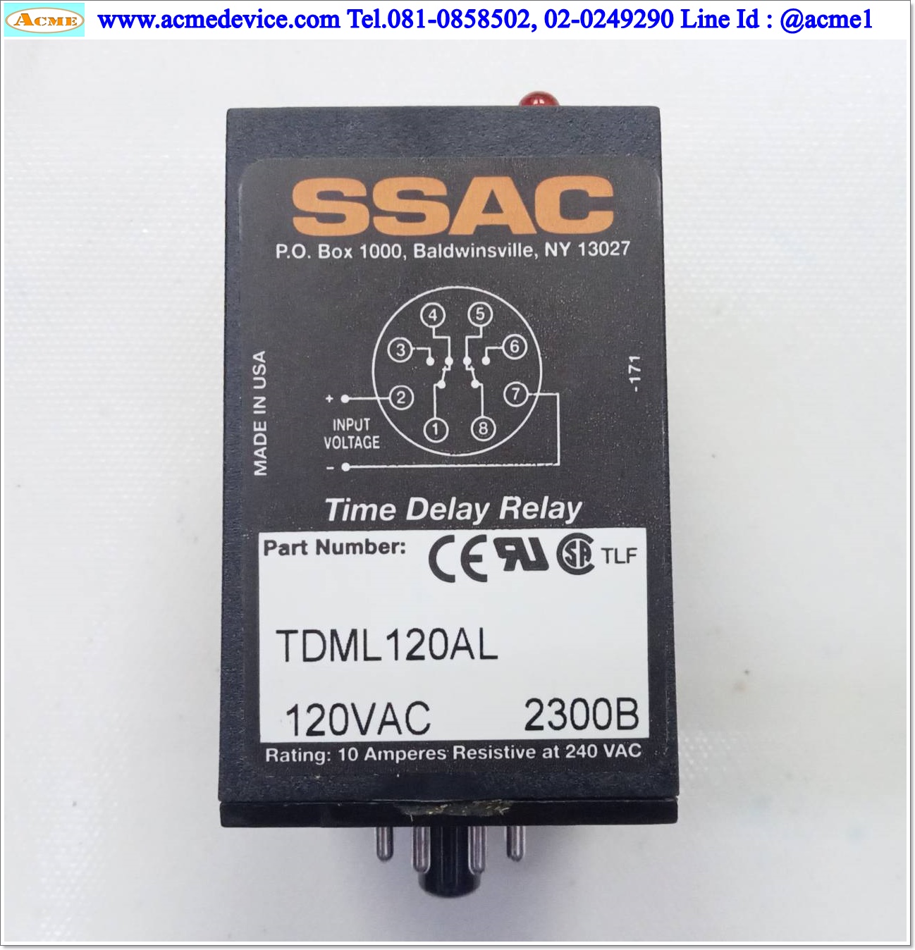 Timer SSAC รุ่น TDML120AL, Range 0.1-102.3s, 120Vac
