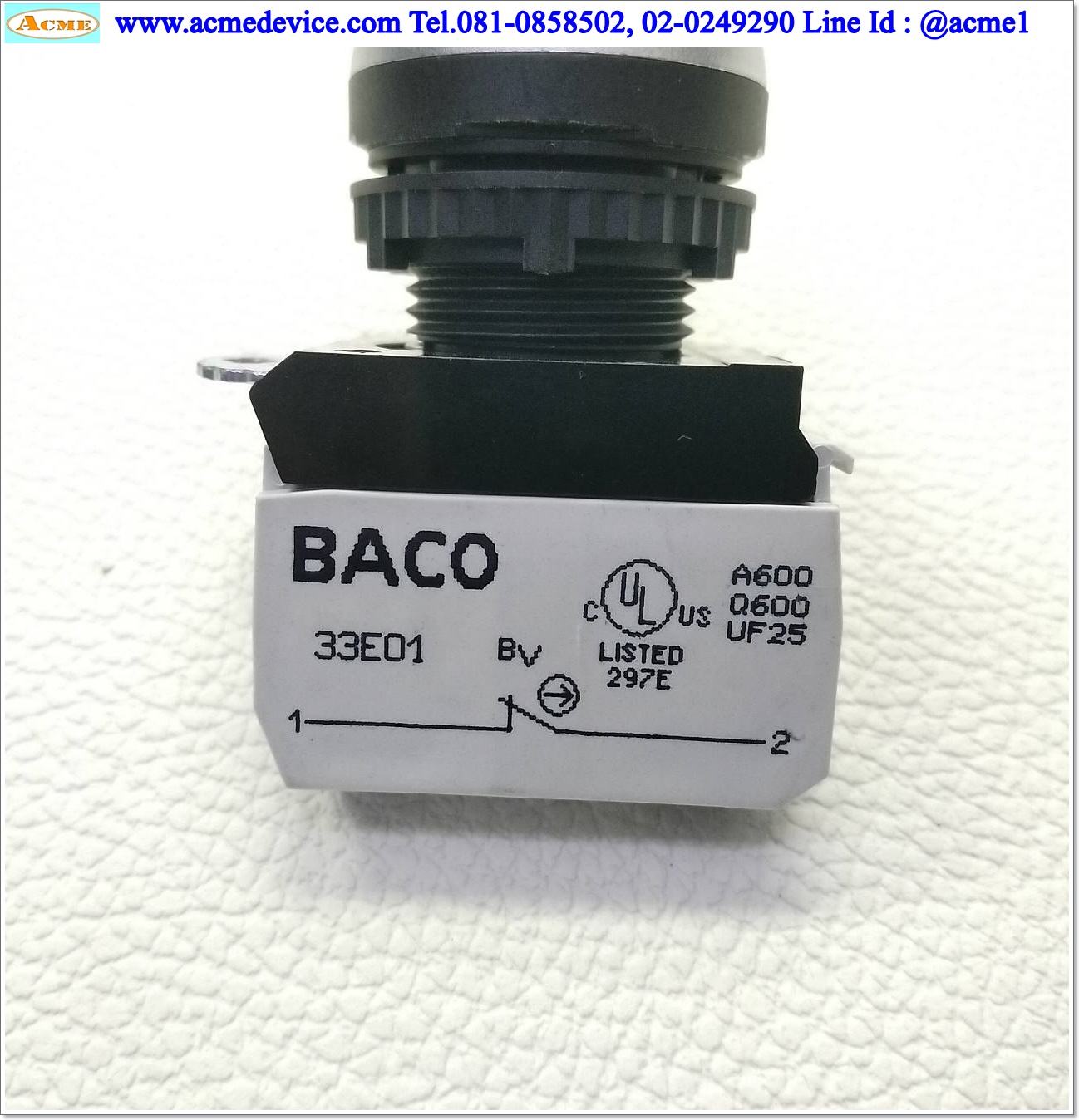 Pushbutton Switch รุ่น 33E01, 1NO, 1NC (สีแดง)