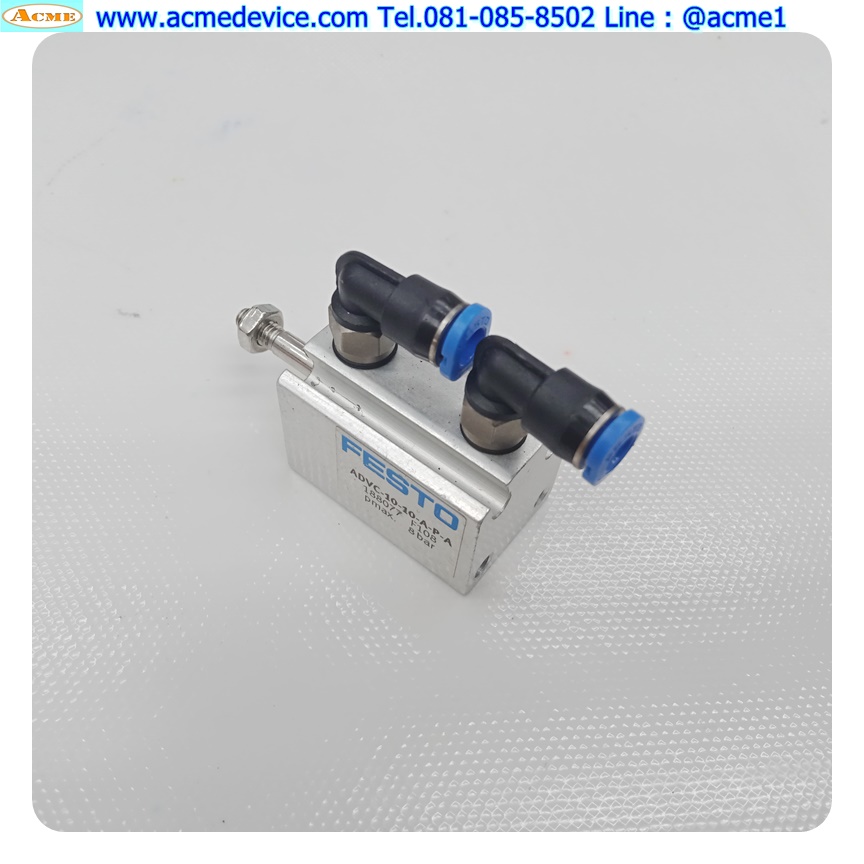 Air Cylinder Festo รุ่น ADVC-10-10-A-P-A, Bore 10 mm., Stroke 10 mm.