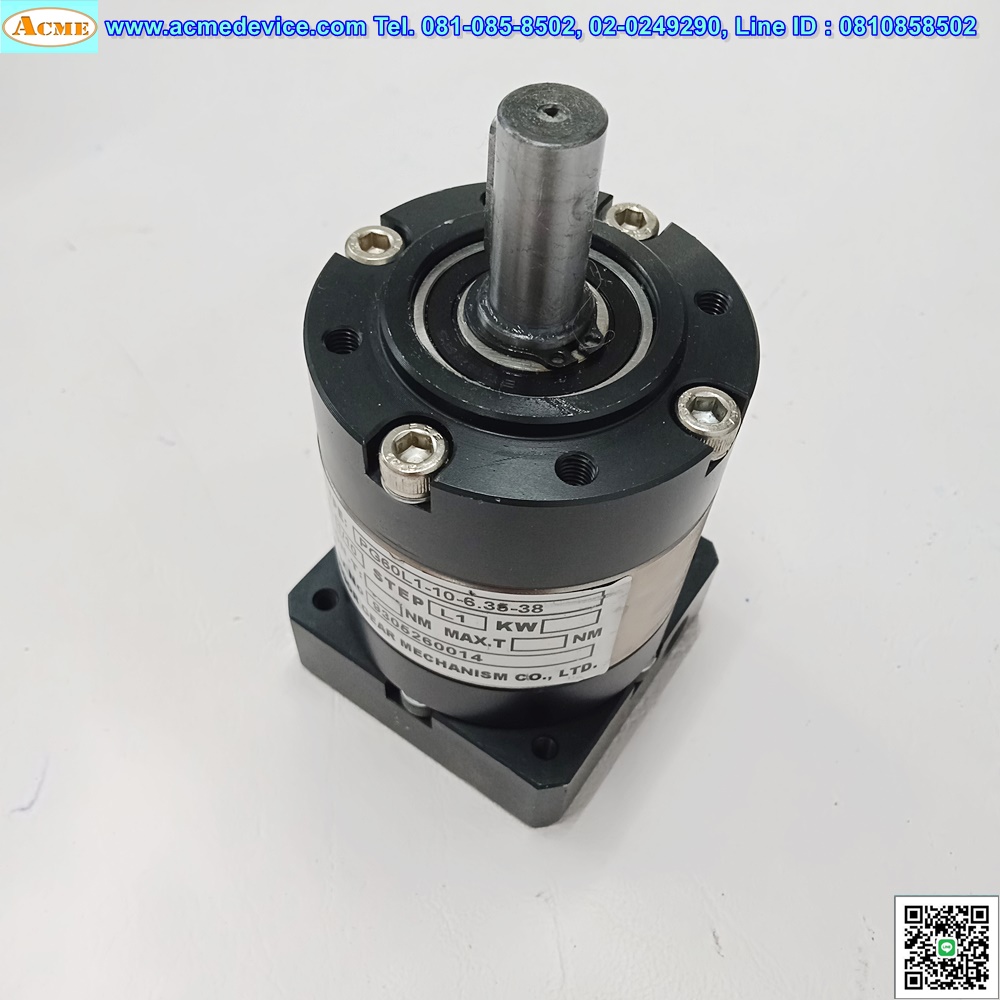 Gear Head VGM รุ่น PG60L1-10-6.38-38, Ratio 10:1 (เพลาเข้า 6 mm., ออก 12 mm.), for Stepping □ 60x60 ∅ 38