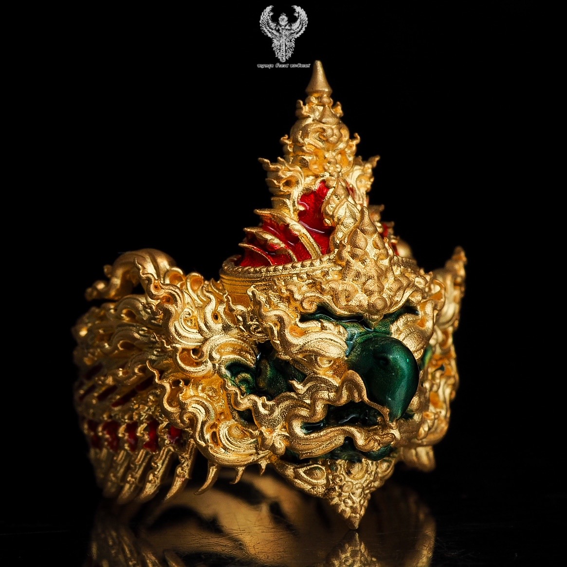 ธำมรงค์องค์สุบรรณ (ชาย) วัดบางนา ปทุมธานี เนื้อชนวนชุบทองลงยา