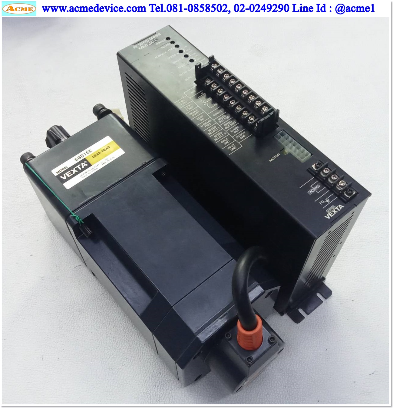 Servo Drive VEXTA รุ่น KBLD180-C & Motor KBLM6180GD-AM + Gear 6GD15K, ratio 15:1, 3000 r/min, 180W