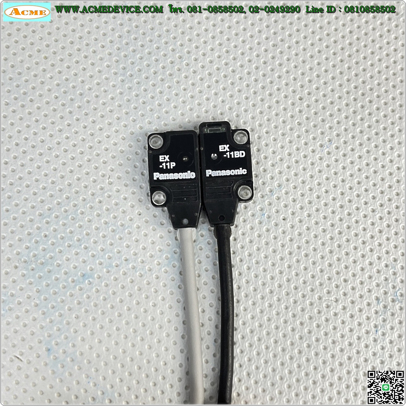 Photoelectric Panasonic/SUNX รุ่น EX-11BD + EX-11P, ระยะ 150mm, Dark-ON, NPN, (รับ-ส่งด้านหน้า)