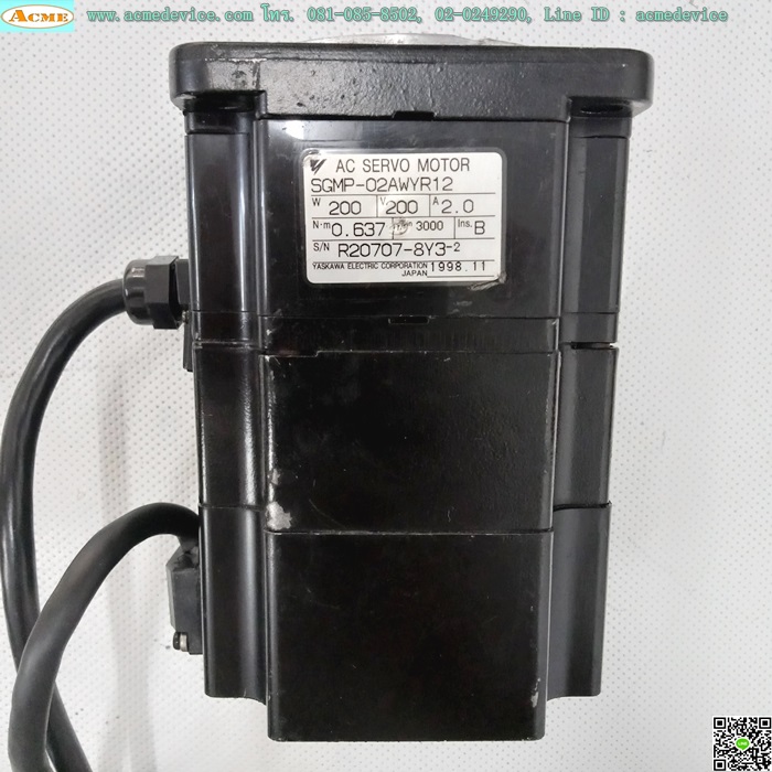 Servo Motor Yaskawa รุ่น SGMP-01AWYR12, 3000r/min, 100W