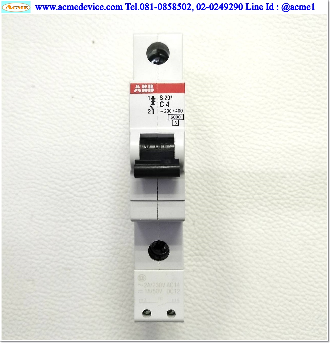 Breaker 1P ABB รุ่น S201-C4, 2CDS251001R00444A, 4A