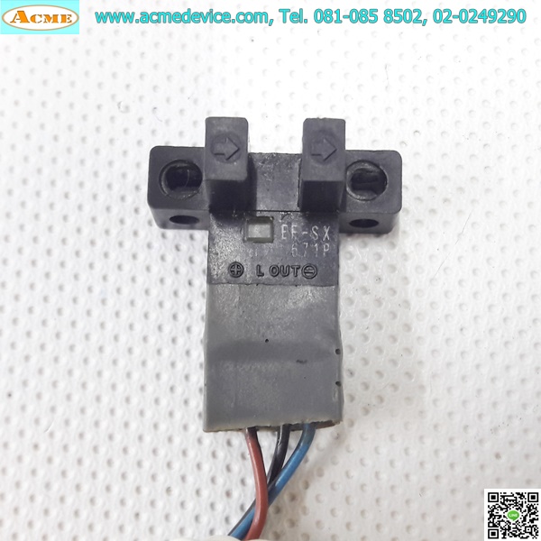 Photoelectric Omron รุ่น EE-SX671P, ระยะ 5mm, 3 wire, Dark-ON, Light-ON, PNP