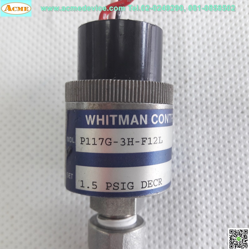 Pressure Whitman รุ่น P117G-3H-F12L, 1.5PSIG (0.103Bar), Output Contact, 1/8