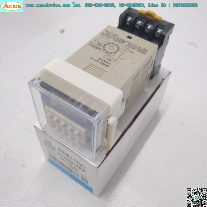 Digital Counter รุ่น DH48J-11A + Socket รุ่น PF-113A, 0-999900, 4 digit, AC/DC 24V