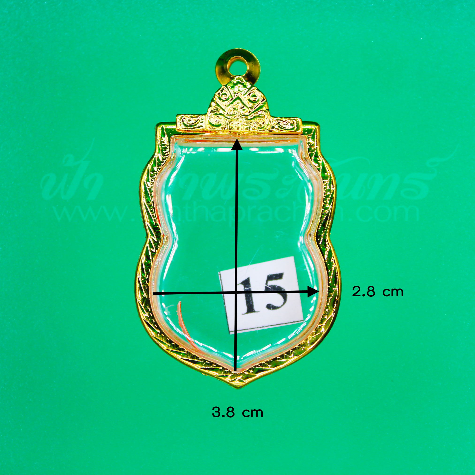 ตลับเสมา ทองเหลือง แกะลาย ชุบทอง