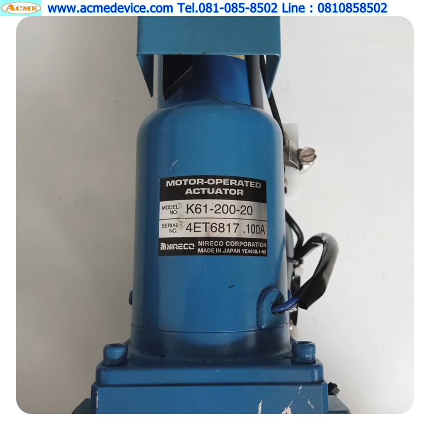 แกนสําเร็จรูป Actuator Nireco รุ่น K61-200-20, Stroke 185mm, Speed 20mm/s, voltage 36Vdc (2A)