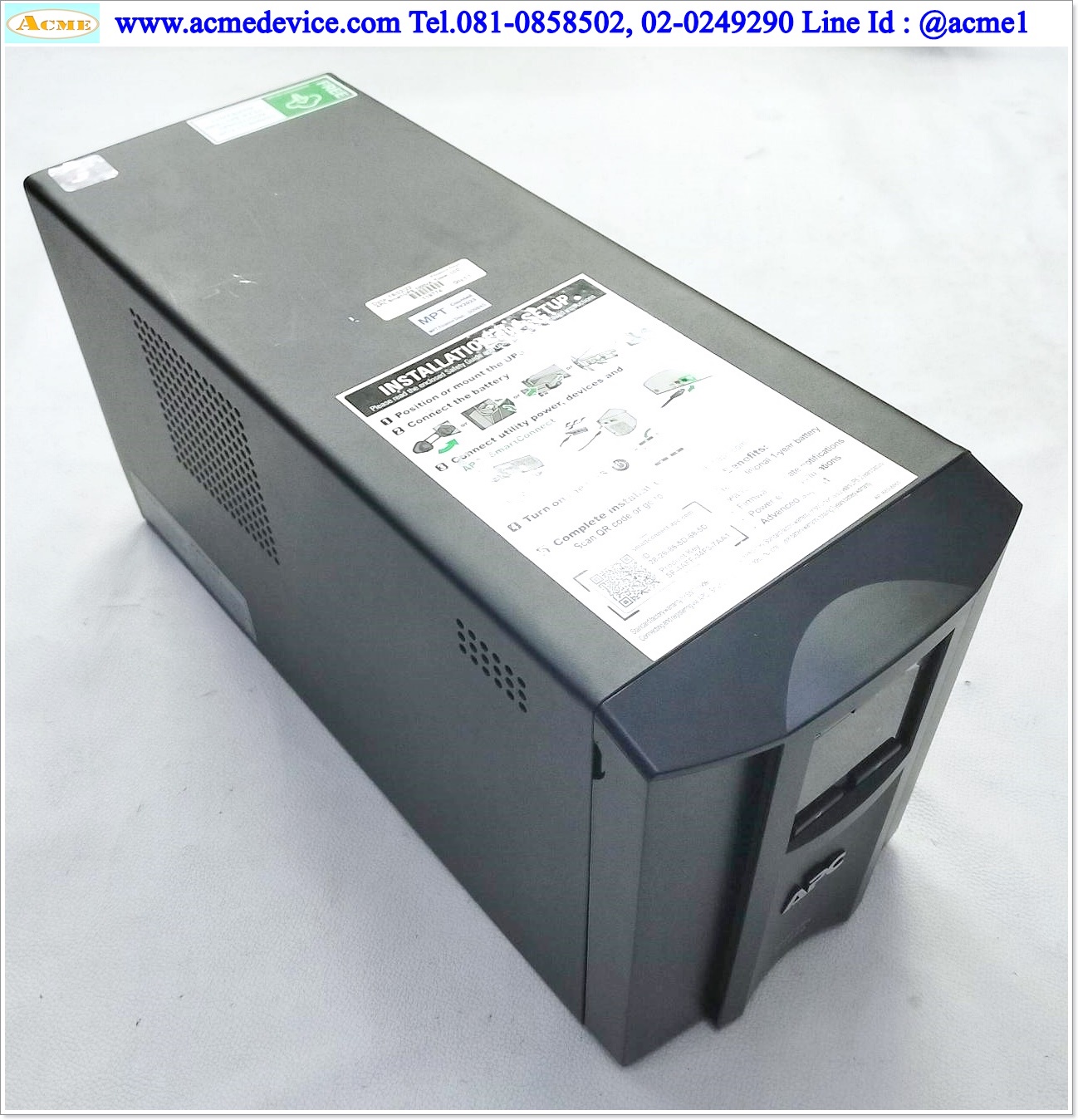 UPS APC รุ่น SMC1000IC, Input 220 - 240Vac, Out 230Vac, Line Interactive, Capacity 1000VA/600W, SmartConnect port, ไม่มี battery (แบตเตอรี่ 24V 9AH)