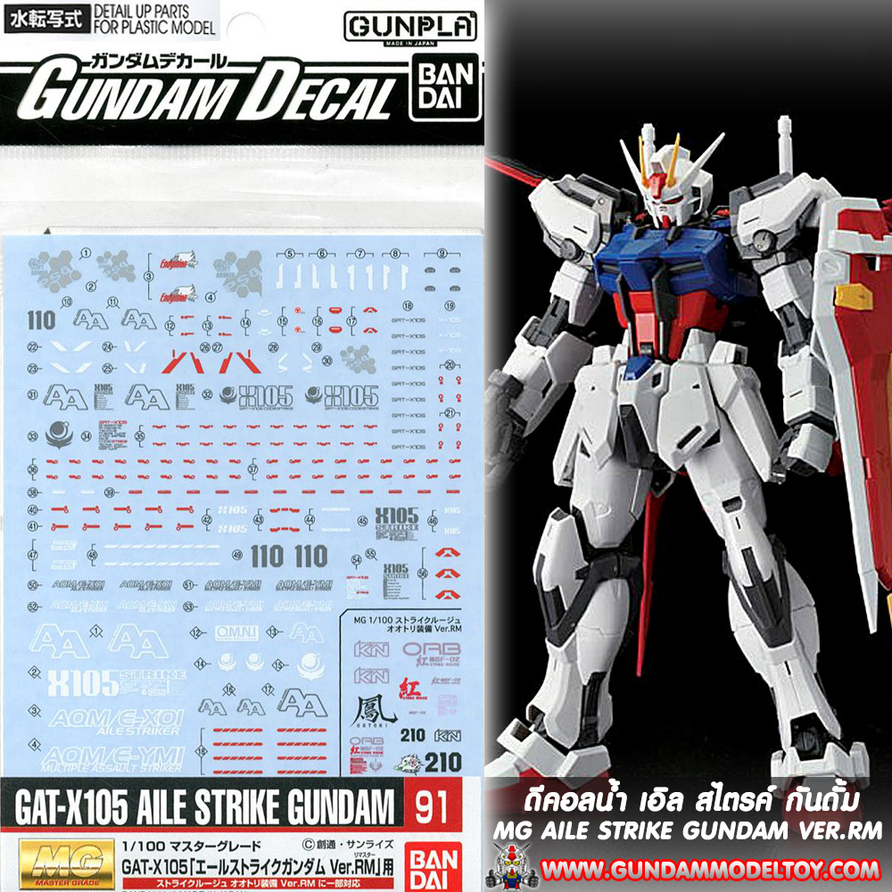 GUNDAM DECAL MG AILE STRIKE GUNDAM VER.RM ดีคอลน้ำ เอิล สไตรค์ กันดั้ม รีมาสเตอร์