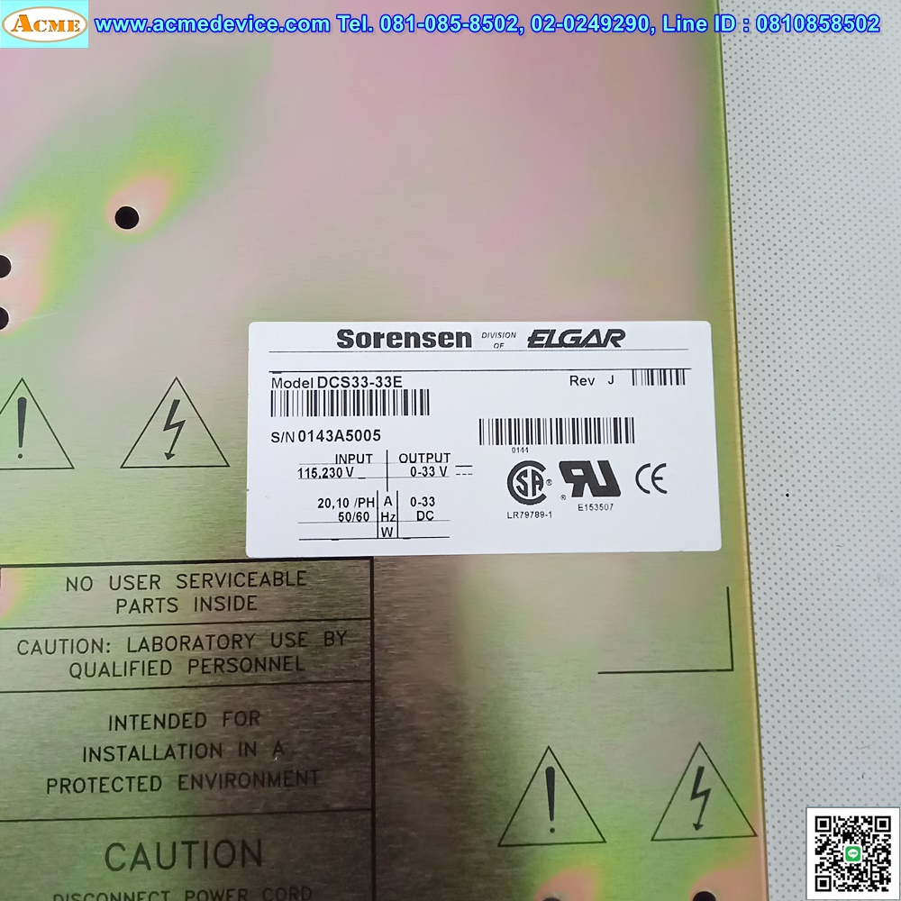 DC Power Supply Sorensen รุ่น DCS33-33E, 0-33V, 0-33A, 115/230vac