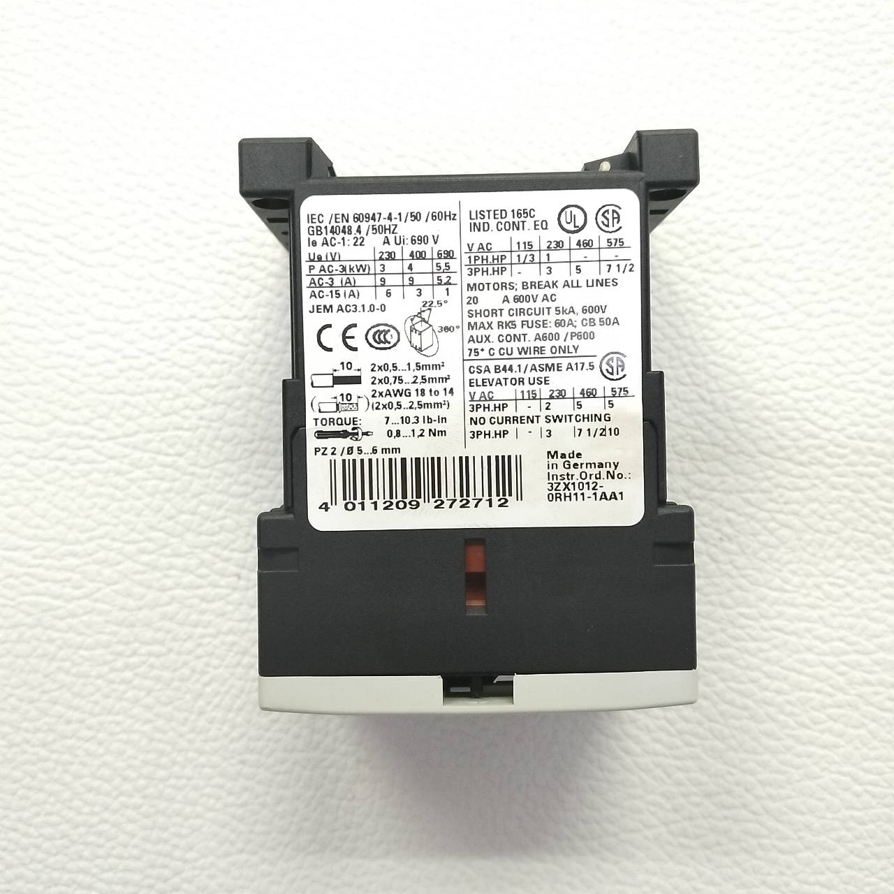 Magnetic Contactor Siemens รุ่น 3RT1016-1BB42, 1 NC, Coil 24 Vdc