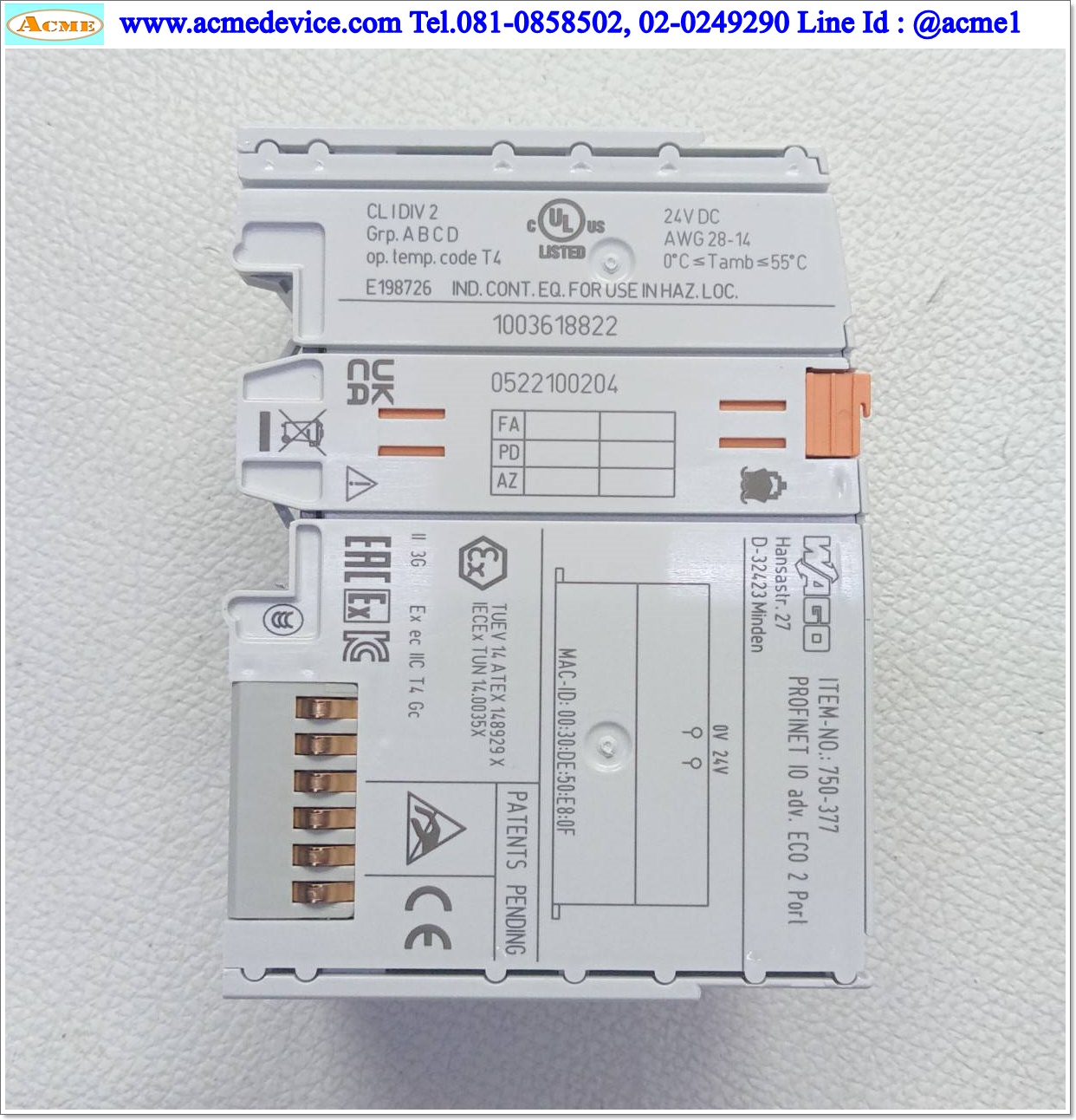 PLC Wago รุ่น 750-377, PROFINET IO, ECO 2 Prot
