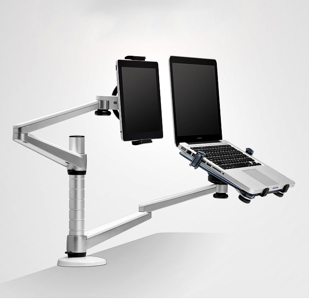 ขายึดบนโต๊ะสำหรับ MacBook & iPad (2แขน)