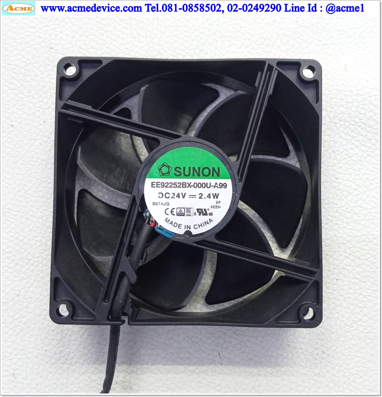 พัดลม Cooling Fan Sunon รุ่น EE92252BX-000U-A99, 24Vdc, DC Brushss, 3.5" (92 x 92 x 25 mm)