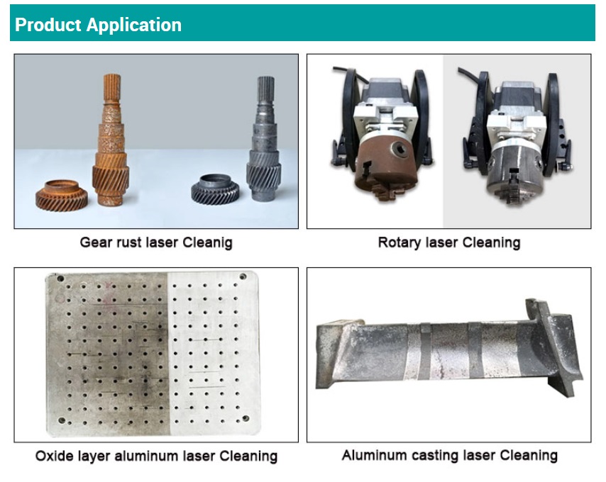 ไฟเบอร์ออฟติกส์เลเซอร์ทำความสะอาดผิวชิ้นงาน 100W Oil Paint Remove Rust Fiber Laser Cleaning Machine