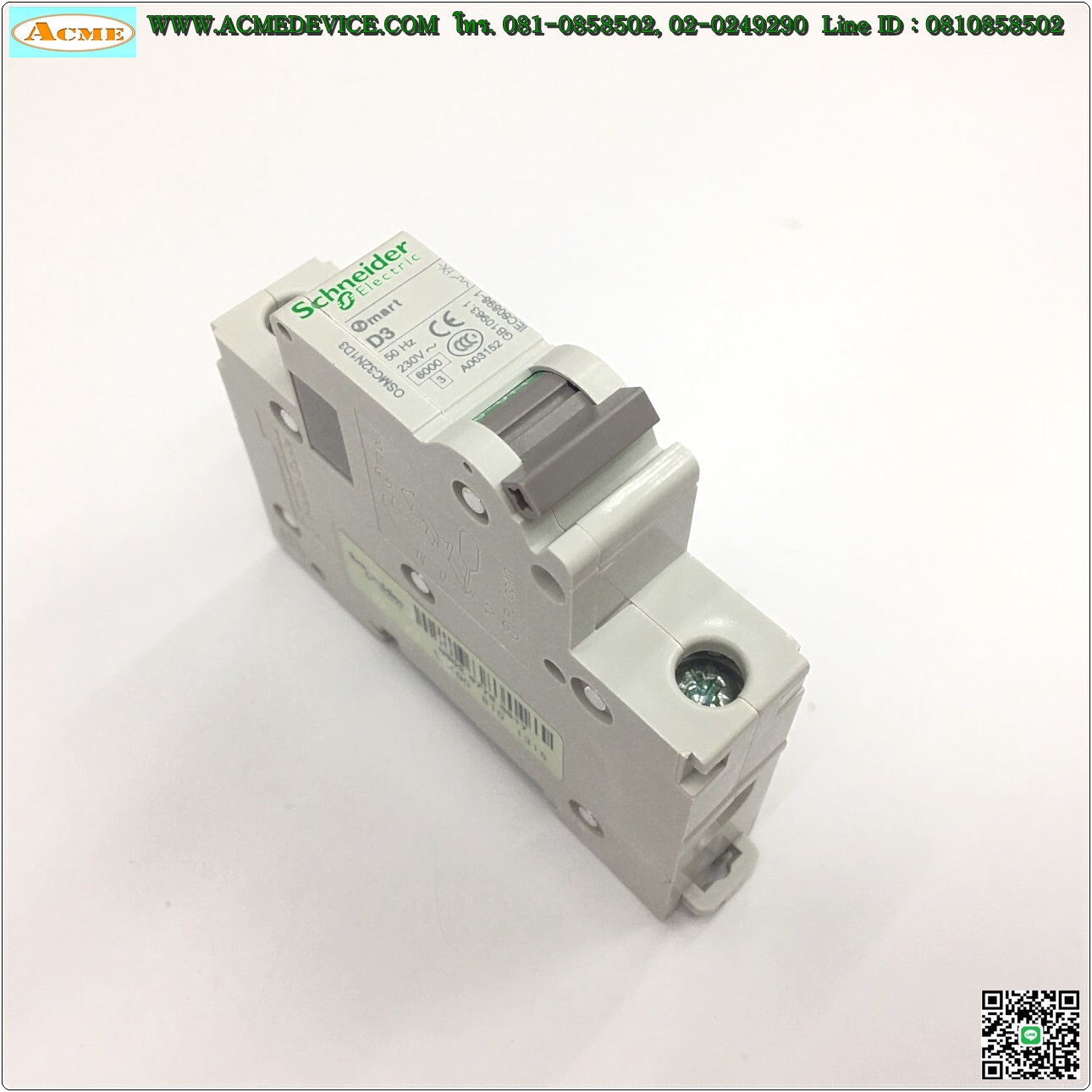 Breaker 1P Schneider รุ่น OSMC32N1D3, 3A