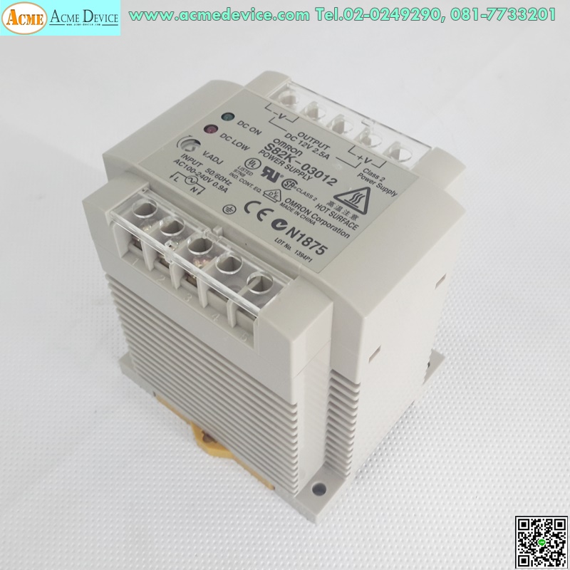 Power Supply Omron รุ่น S82K-03012, Output 12V, 2.5A, 30W