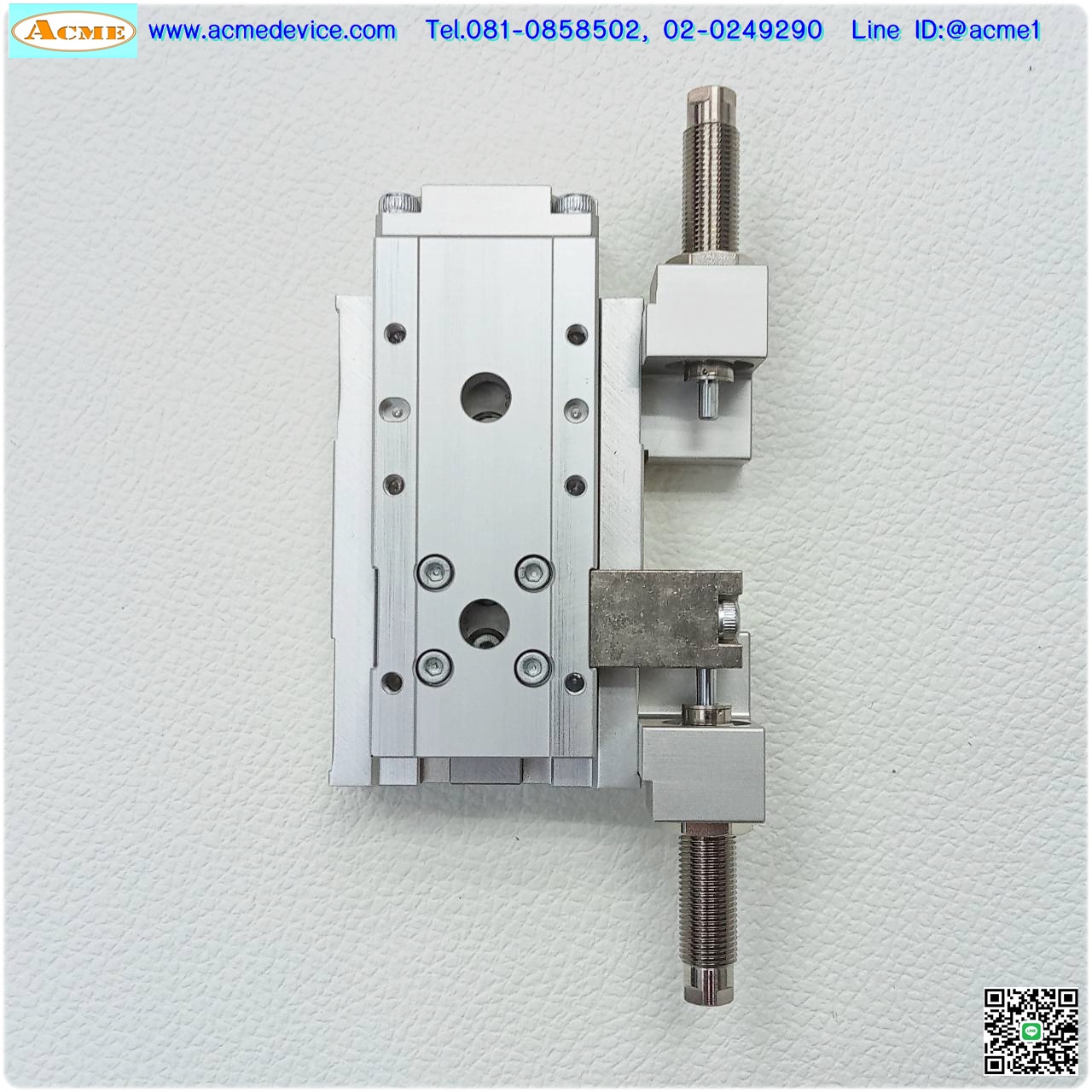 Compact Guide Cylinder CKD รุ่น LCR-83OA5, absorber stopper, Bore 8 mm, Stroke 30 mm