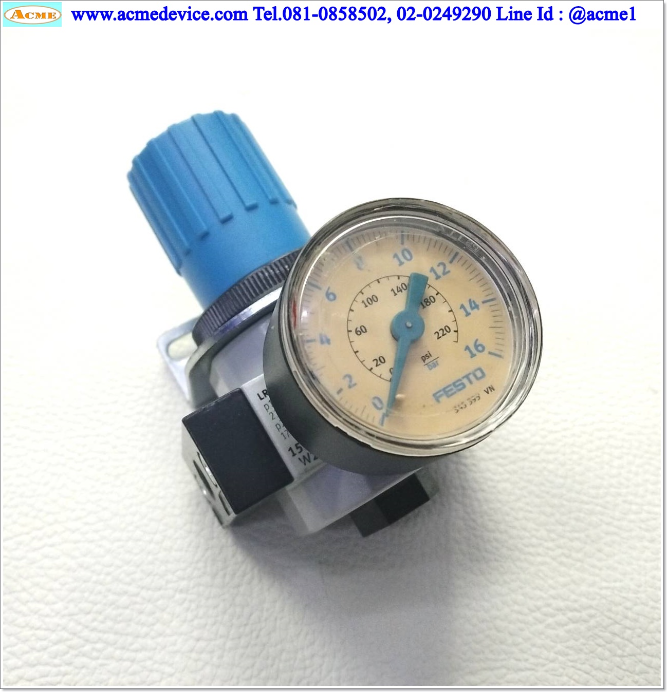 Regulator Festo รุ่น LR-D-MINI, 0.5-12 Bar, G1/8