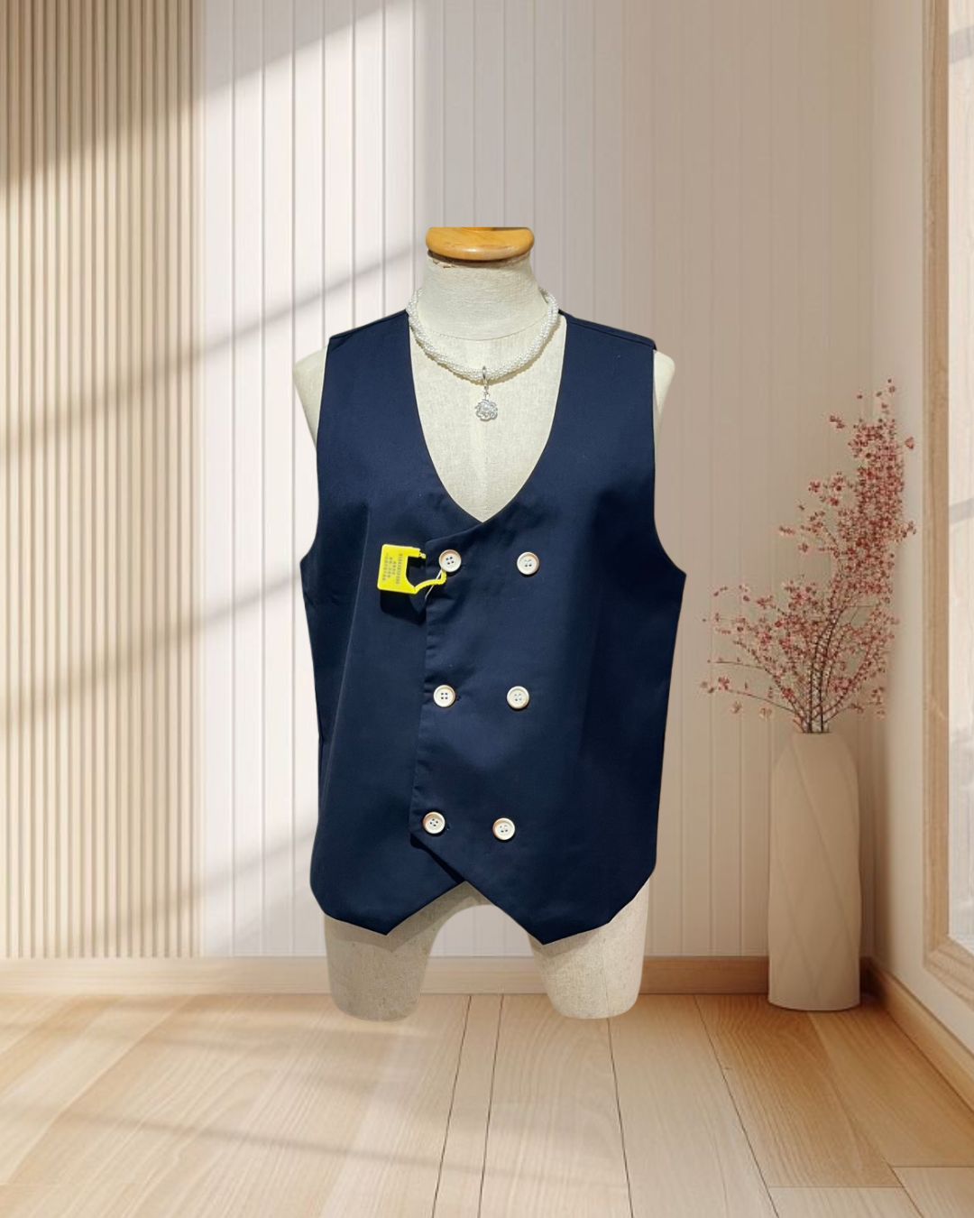 (NEW) เสื้อกั๊กสีกรม ไซส์ M