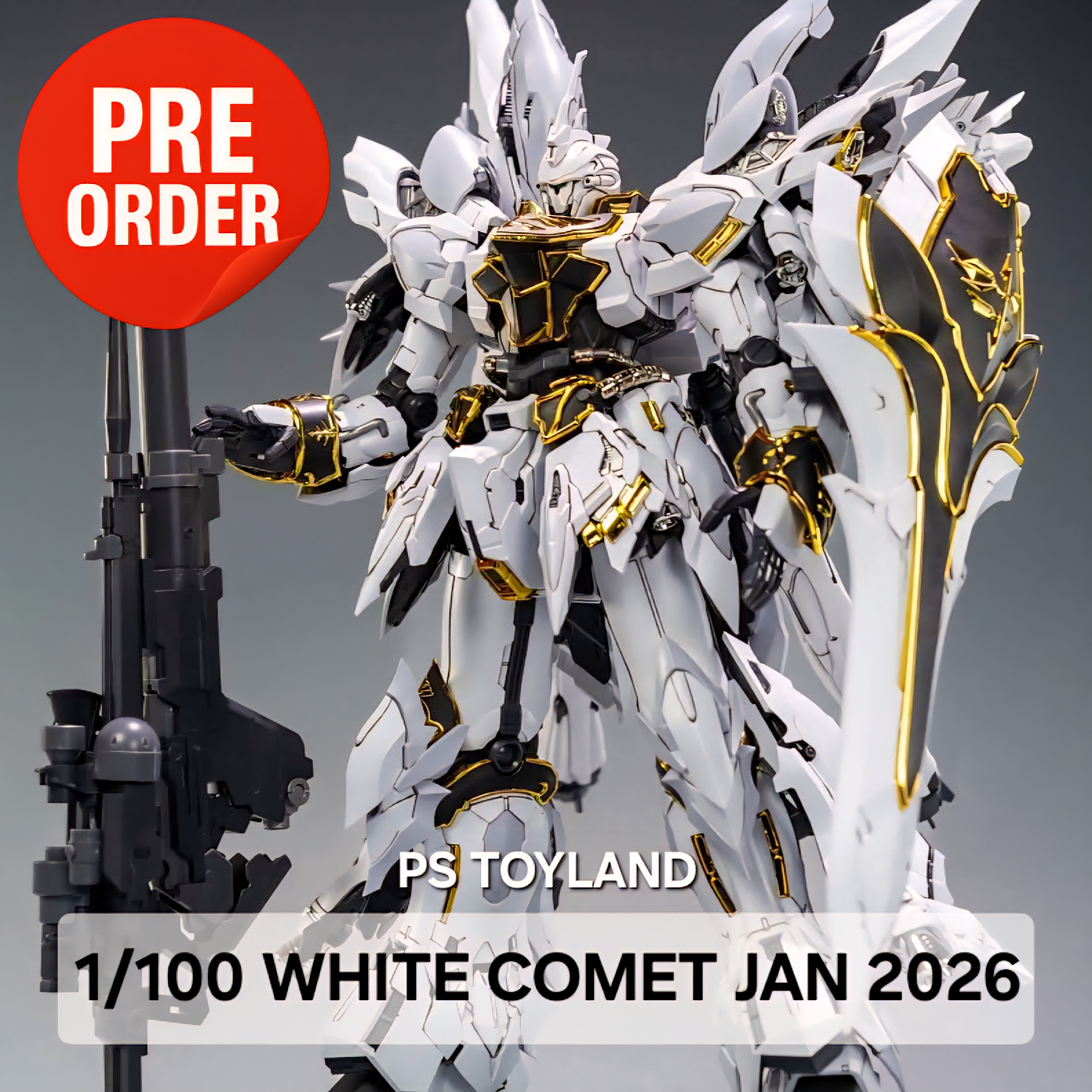 พรีออเดอร์ MG 1/100 WHITE COMET [SINANJU] สินค้ามา ม.ค. 69 พลาสติกประกอบ ค่าย Comet Technology สวยมาก Made in China