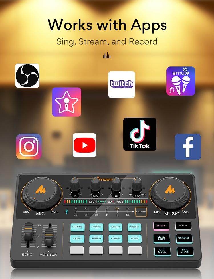 มิกเซอร์เสียง MAONO AU-AM200 Audio Mixer Caster Lite Portable podcast console [By Order รอ 3-4วัน]