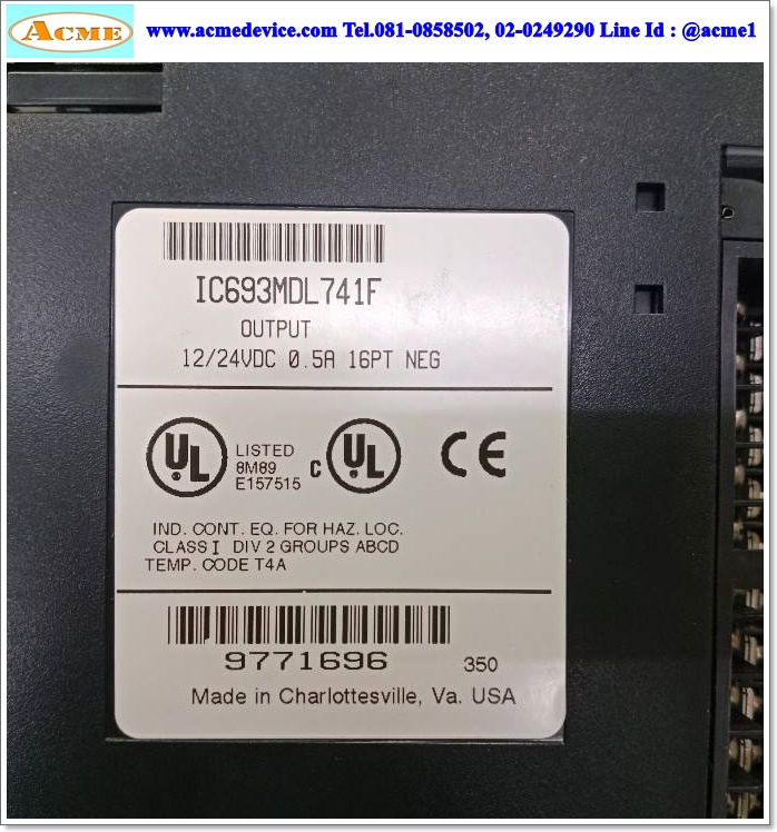PLC GE FANUC รุ่น IC693MDL741F, Output Module, 12/24VDC, 0.5A, 16PT, NEG