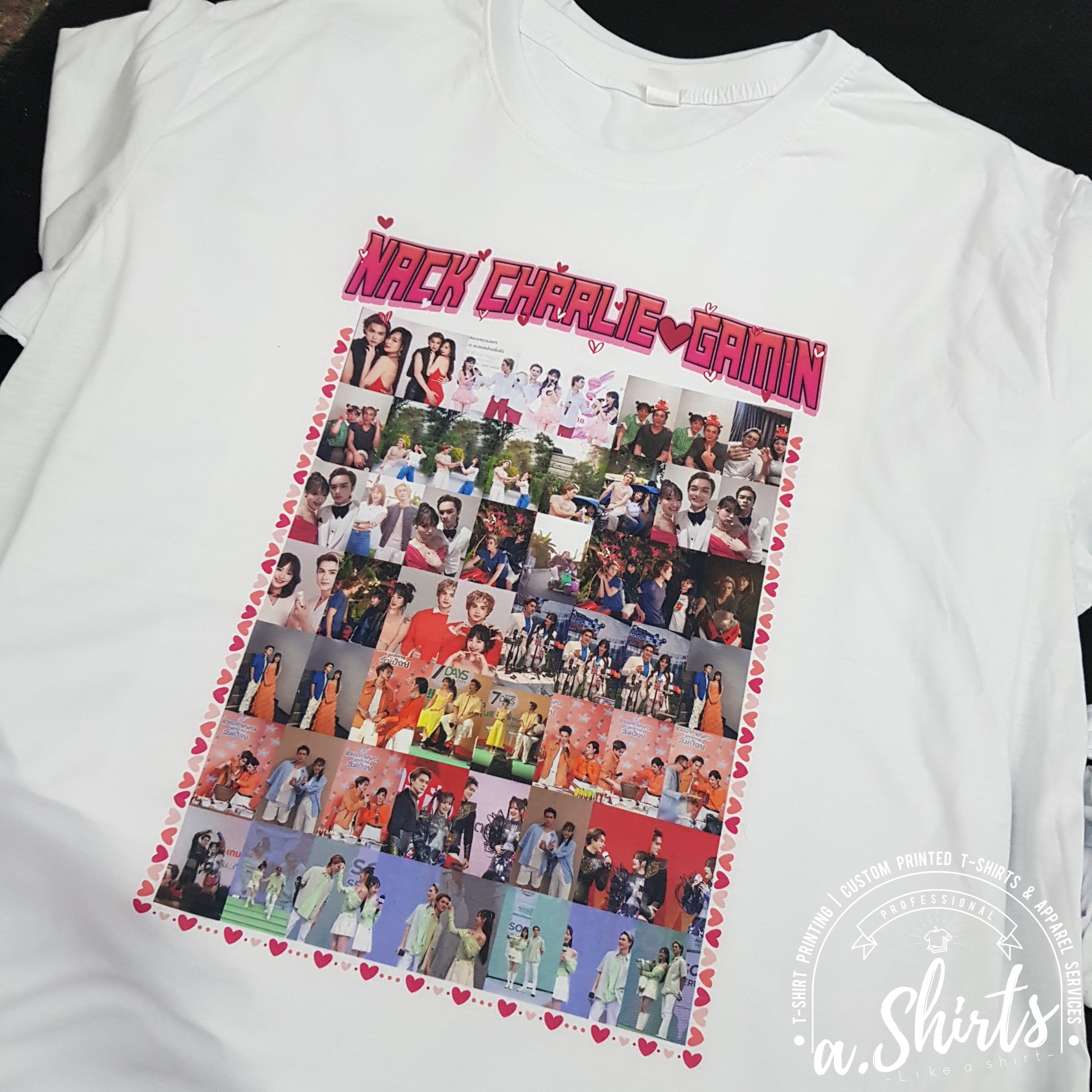 เสื้อยืดสั่งทำ ลายหน้าตัวเอง หน้าแฟน หน้าน้องหมา หน้าน้องแมว