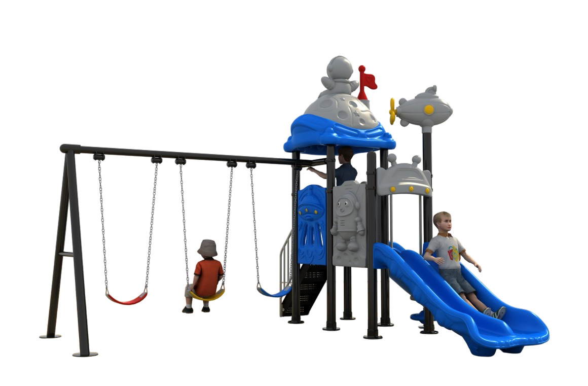 ชุด อวกาศพร้อมชิงช้า 3ที่นั่ง เครื่องเล่นสนามกลางแจ้งและในร่ม