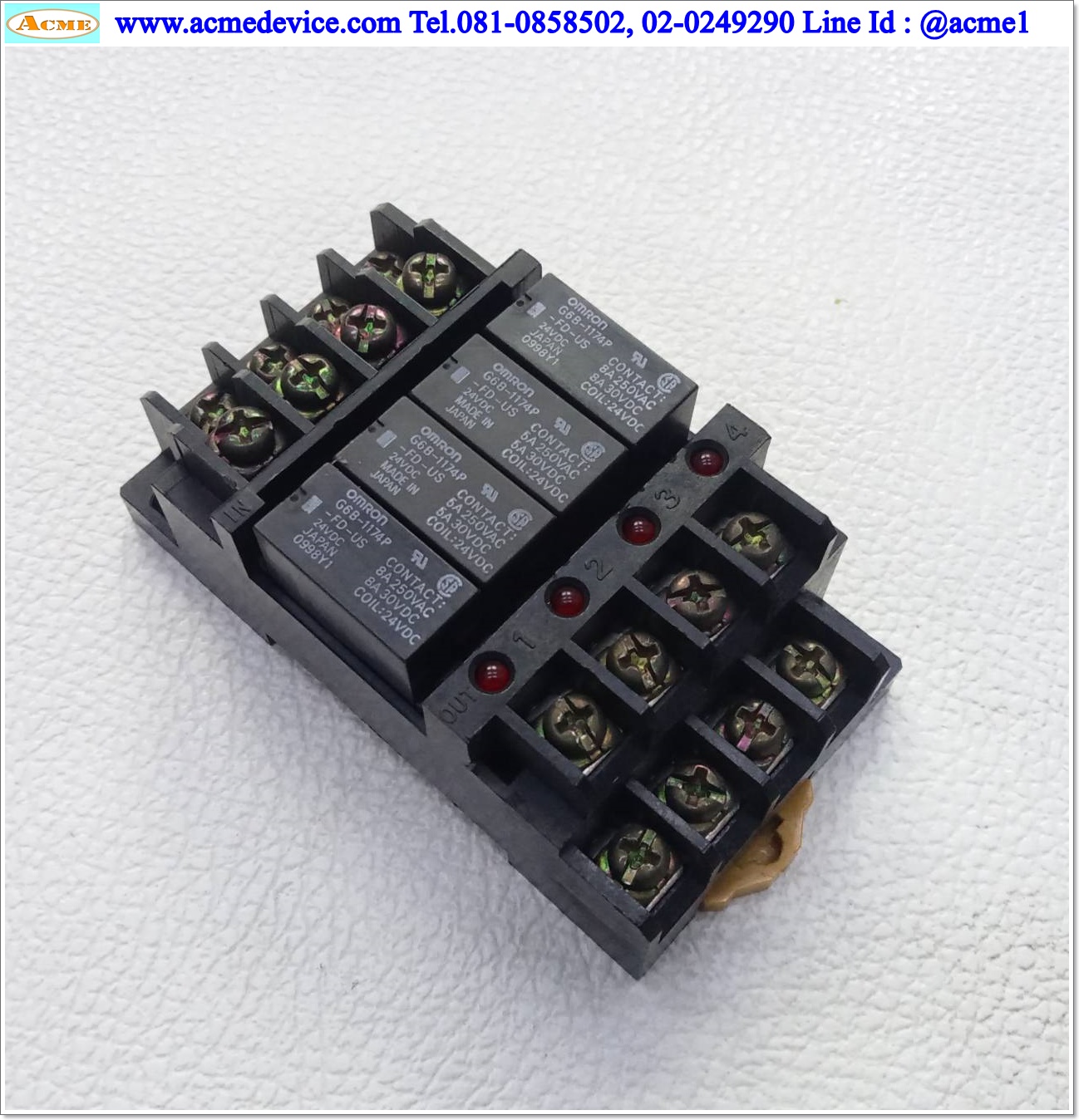 Relay Omron รุ่น G6B-11174P-FD-US + Socket G6B-47BND, 24VDC